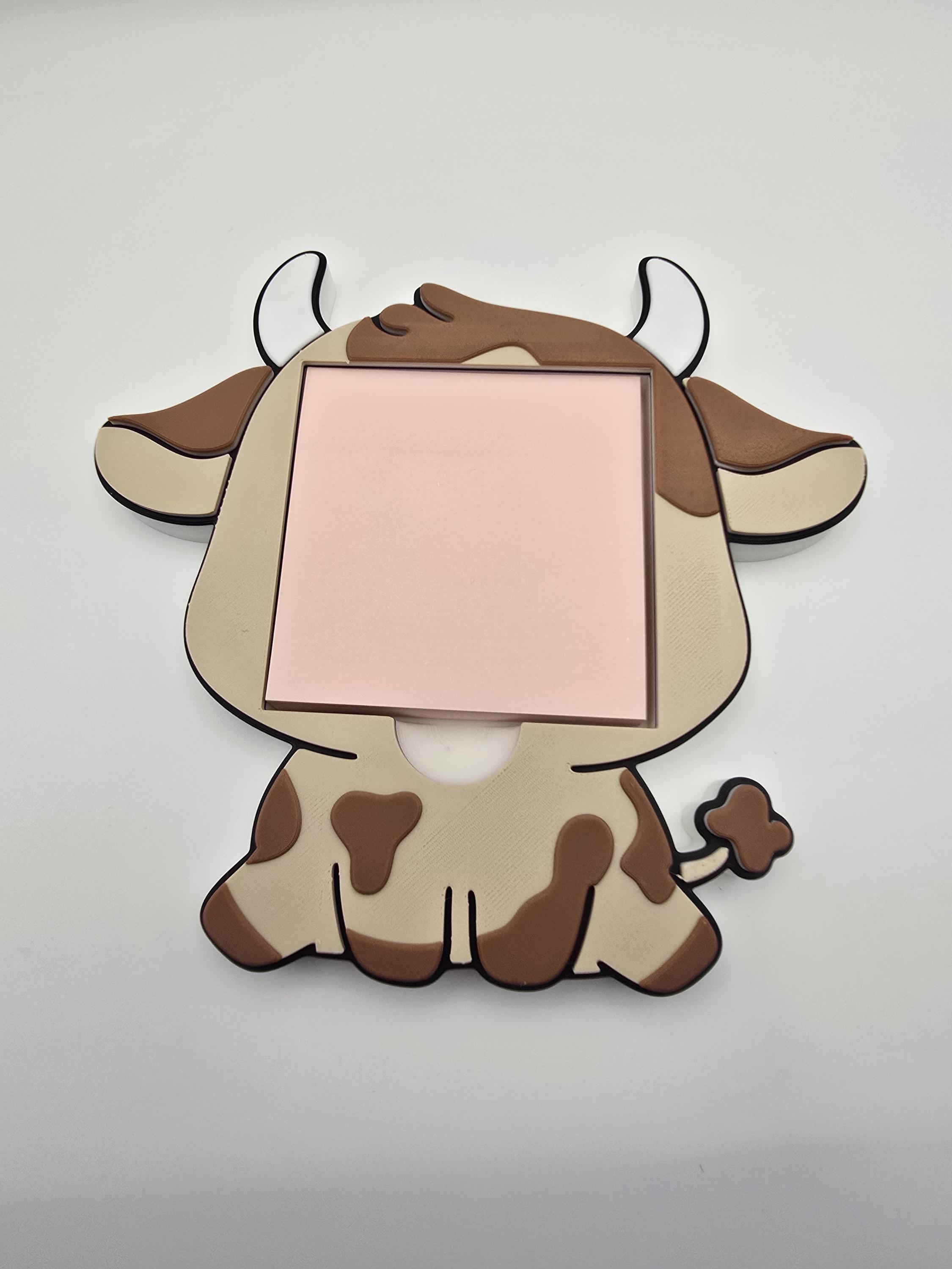Kawaii Cow Sticky Note Holder | 3D Printed Desk Organizer - Etsy