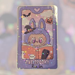 Cute Monster Tarot Card | The Spooky Reader | Waterproof Stickers for kindle | Laptop Decal | Tumbler| Ereader Accessory | Bookish | Labubu