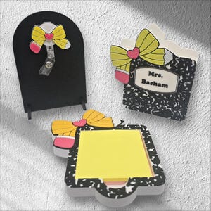 Bundel met 3D-geprint bureauaccessoires: houder voor pennen en notities, jumboclip