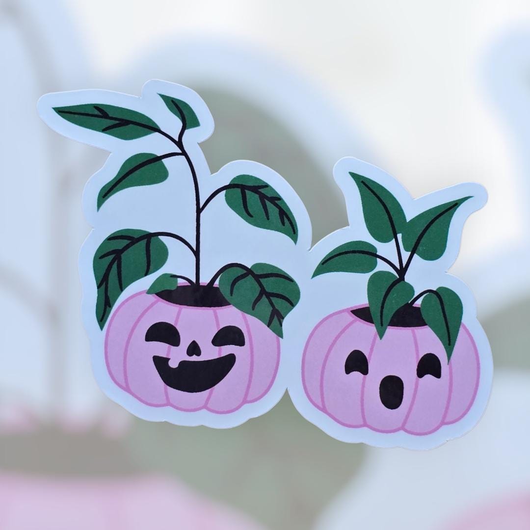 Pumpkin Planter Sticker: Waterproof Decal for Kindle, Laptop, Tumbler ...