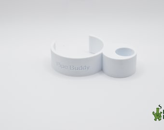 PipeBuddy Bowl/Hut 50 mm | Glass Pipe Bowl / Hut 18mm Holder | 3D Printed Glass Pipe Accessory | Smoking Tool Organizer | Lighter Clip Mount