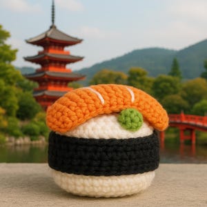 Sushi Crochet Pattern: Amigurumi Nigiri Tutorial (PDF Download)