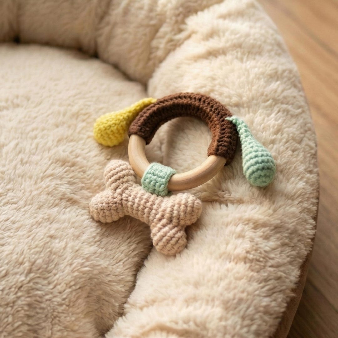 Crochet Dog Bone Rattle Pattern PDF - Amigurumi Puppy Teether Toy ...
