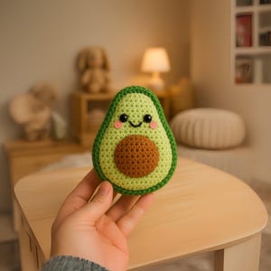 Avocado Amigurumi Crochet Pattern: Kawaii Fruit Plush DIY (PDF Tutorial, English & Turkish Instructions)