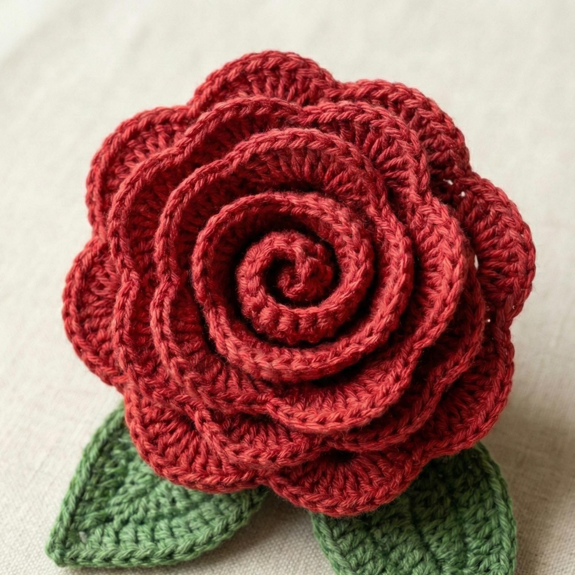 Rose Crochet Pattern PDF, Easy Flower Tutorial for Beginners, Digital ...