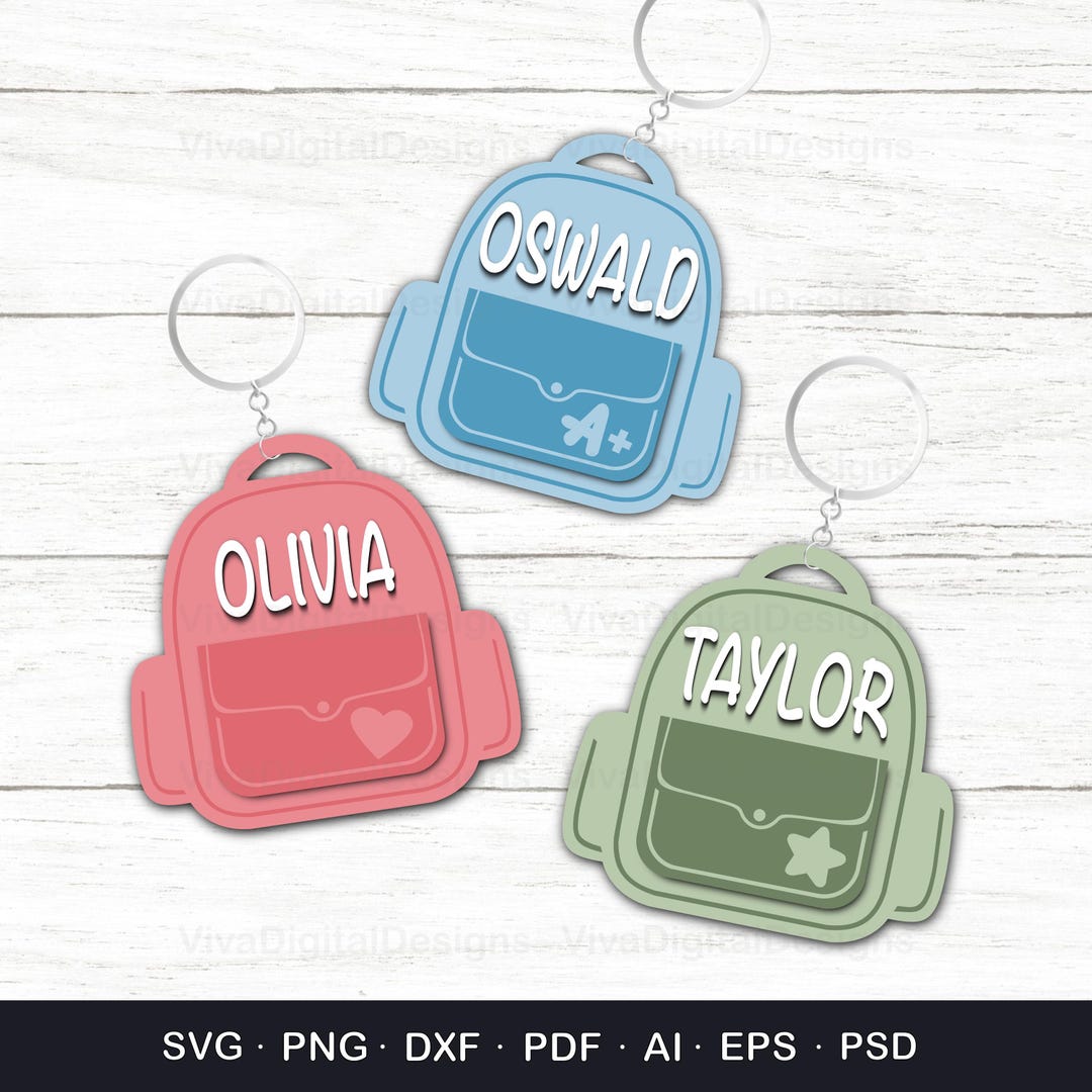 Kid Backpack Name Tag Svg, Kid Back to School Bag Tag Gift, Backpack ...