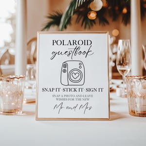 Polaroid Guest Book Sign: Editable Wedding Canva Template (Digital Download)