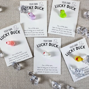 Novelty duck,Lucky Duck,  class gift, teacher gift, end of year gift, pocket hug duck, good luck charm, meaningful gift