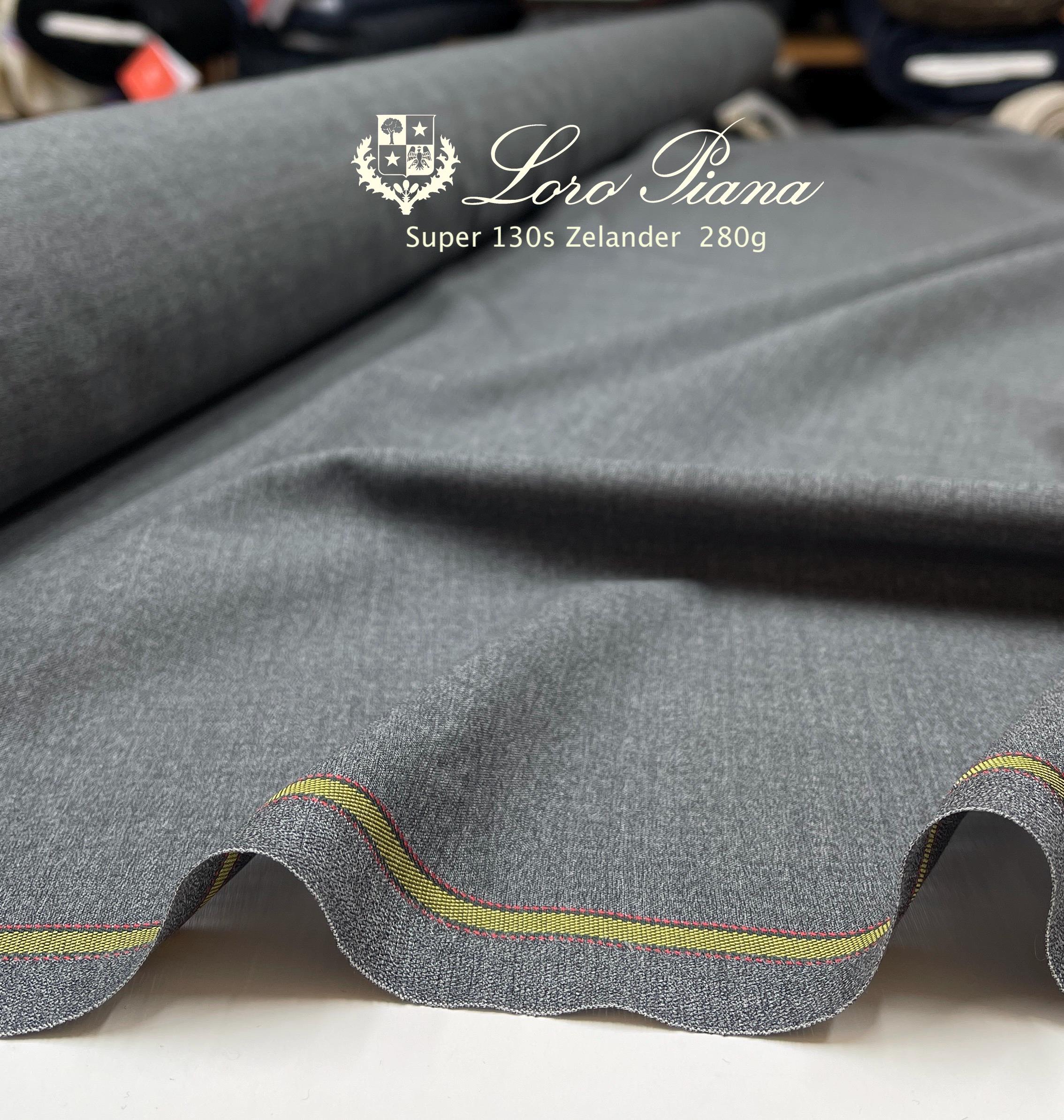 Loro Piana Grey Wool Suiting Fabric, Super 130s Zelander
