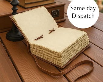 Personalized Leather Journal | Handmade Full Grain Deckle Edge Notebook.