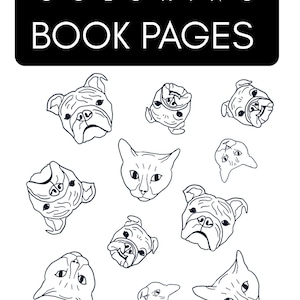 Coloring book page | Printable art sheet | Cats and dogs | Cute animals