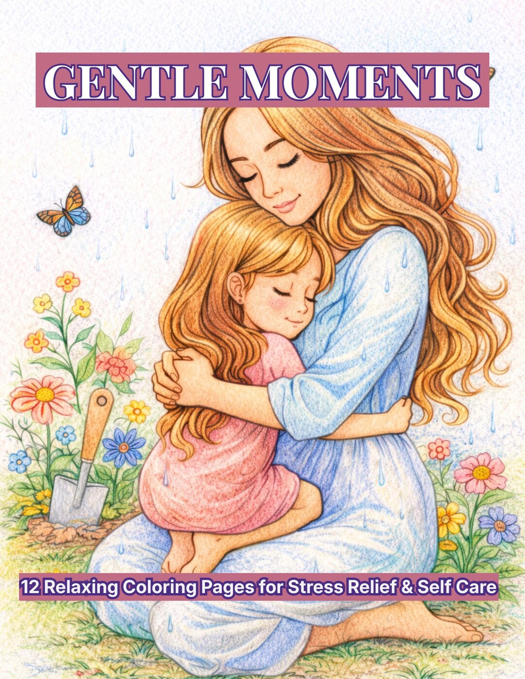 Gentle Moments Coloring Pages, Stress Relief Self Care (digital ...