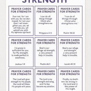 Printable Prayer Cards for Strength | Bible Verse Cards | Christian Scripture Encouragement | Faith Printable | Instant Download