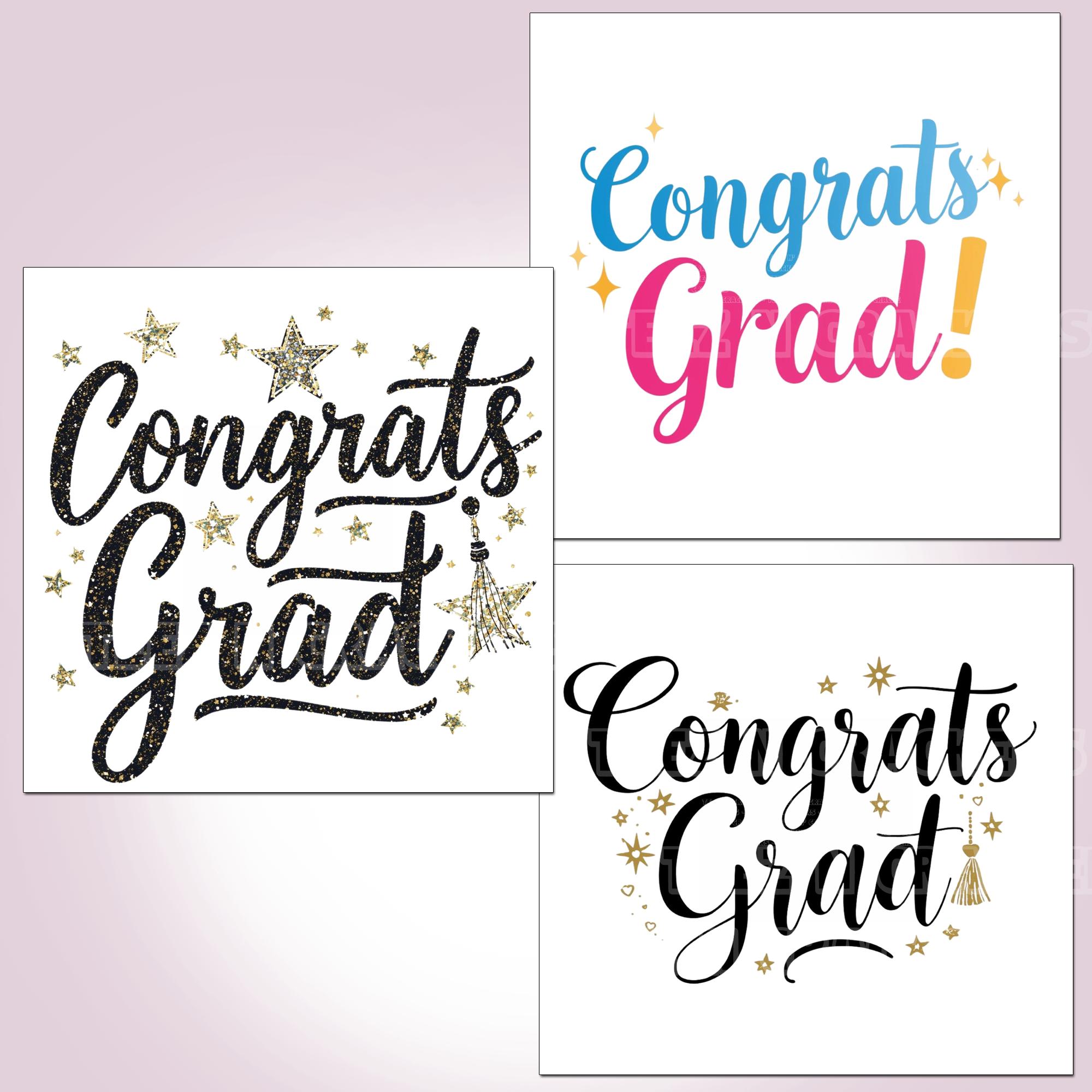 Grad Words Graduation Word Art PNG Bundle – 47 Class of 2026 Titles, Congrats Grad ...