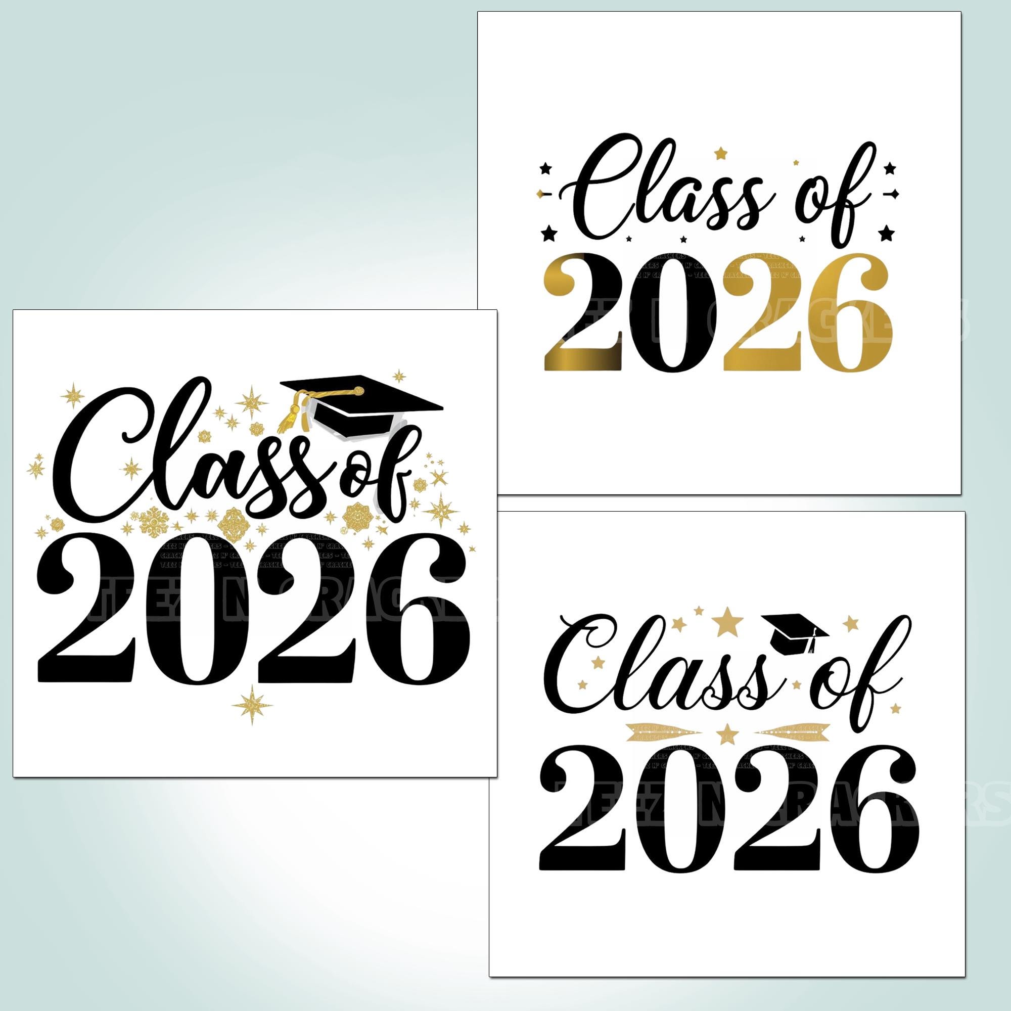 Grad Words Graduation Word Art PNG Bundle – 47 Class of 2026 Titles, Congrats Grad ...