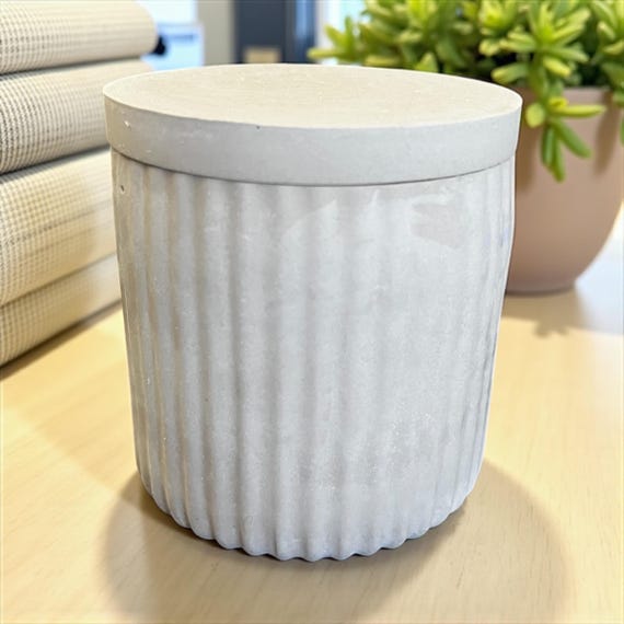 Minimalist Ribbed Canister with Lid