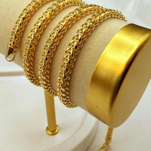 14K Solid Gold Diamond Cut Franco Chain Necklace - 4.4mm