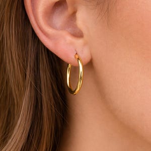 ダイヤモンドカットフープピアス / 14Kゴールドフープピアス / フープ