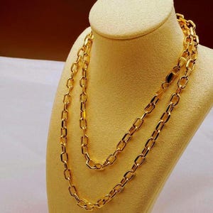 14K Solid Gold Cable Chain Necklace: Unisex Everyday Elegance
