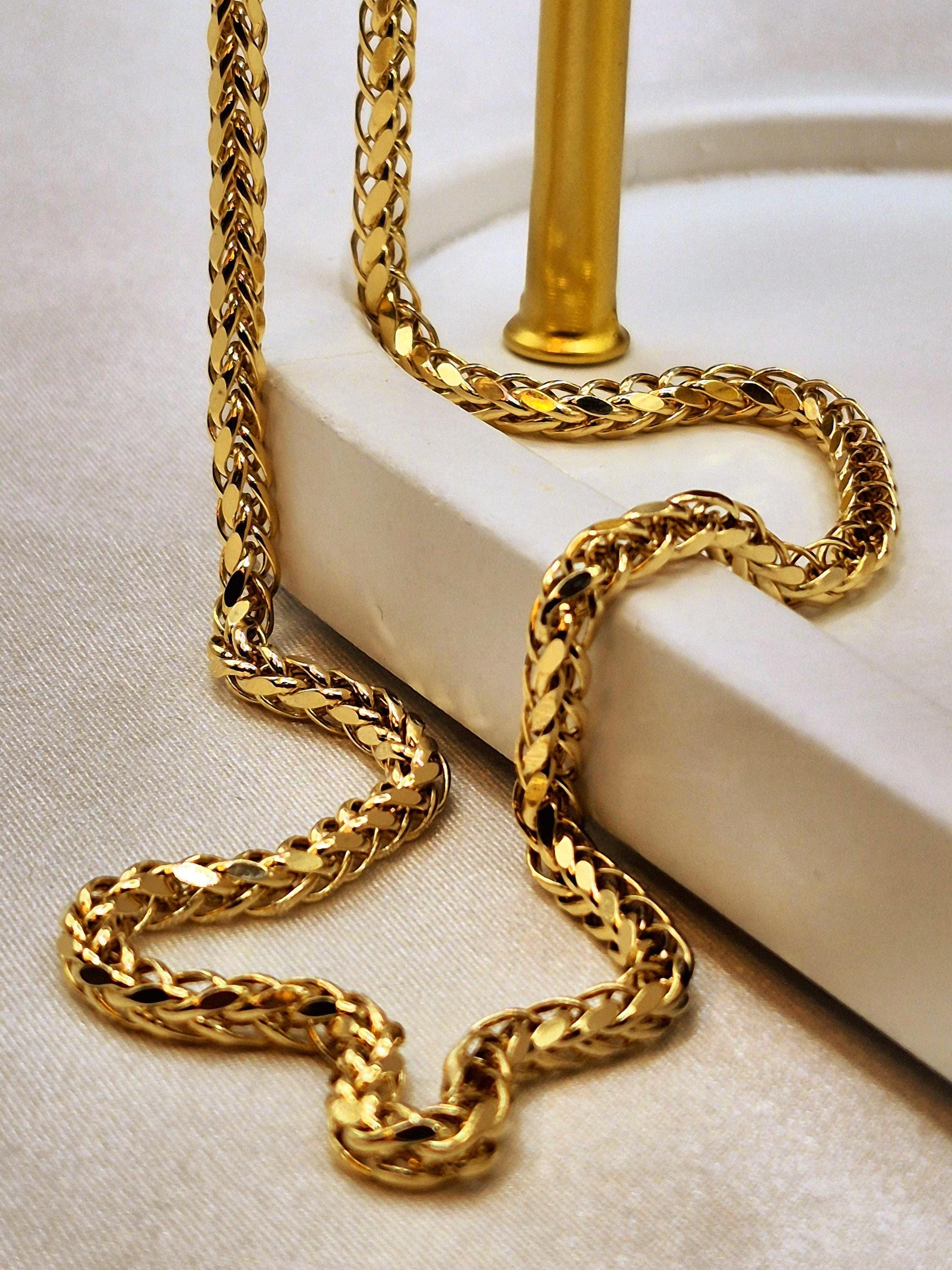 14K Oro Giallo 2.5mm Palma Grano Foxtail Franco Rotondo Spiga