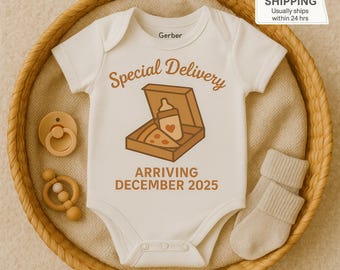 Custom Baby Announcement Onesie – Funny Reveal Gift for Husband – Personalized Due Date Bodysuit - Funny Pregnancy Announcement Gift