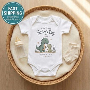 first fathers day matching set baby bodysuit front view