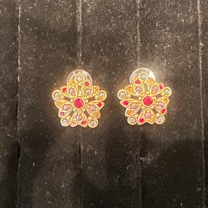Orecchini a grappolo con strass di Joan Rivers / Orecchini a bottone vintage / Brillantezza audace della collezione Joan Rivers