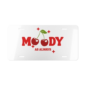 Moody Cherry Vanity Plate, Custom License Plate, Fun Car Decor, Gift for Him/Her, Trendy Automotive Accessories, Quirky Wall Art
