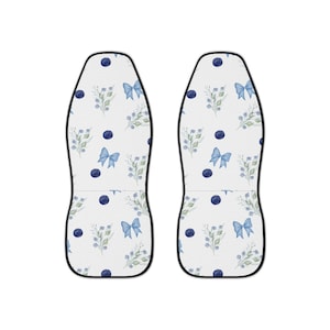 Chic Floral Car Seat Covers, Blue Floral Print, Stylish Automotive Covers, Gift for Car Lovers, Floral Car Accessories, Car Decor