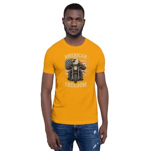 vintage American Eagle motorcyle T-shirt-USA Patrotic freeddom biker tee bella+canvas 3001