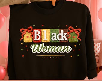 Afrocentric Black Woman Crochet PNG, Faux Yarn Sublimation Design (Digital Download)
