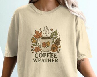 Kaffee Wetter Herbst Blätter PNG, Herbst Sublimation Design (Digitaler Download)