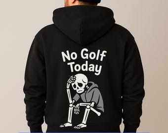 Hoy no se juega al golf. Esqueleto de golfista PNG SVG, meme divertido de golf (descarga digital).