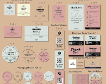 Editable Candle Label Template, Small Business Branding Kit (Digital Download)