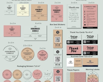 Soy Candle Business Branding Kit | Canva Label Templates (Digital Download)