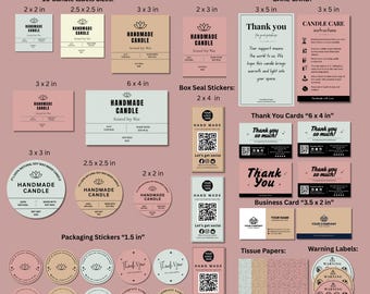 Editable Candle Label Templates, Small Business Branding Kit (Digital Download)