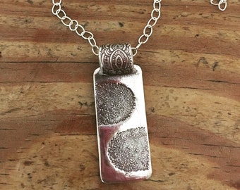 CUSTOM ~ Unique fingerprint birthstone pendant STERLING SILVER Mother's Day Gift, handmade