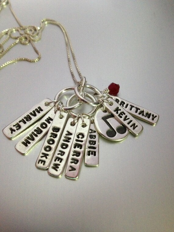 CUSTOM 8 Word name Charms 3 Families Silver Hand stamped Pendant Made From Eco friendly .999 Pure Silver Metal Art Clay Etsy