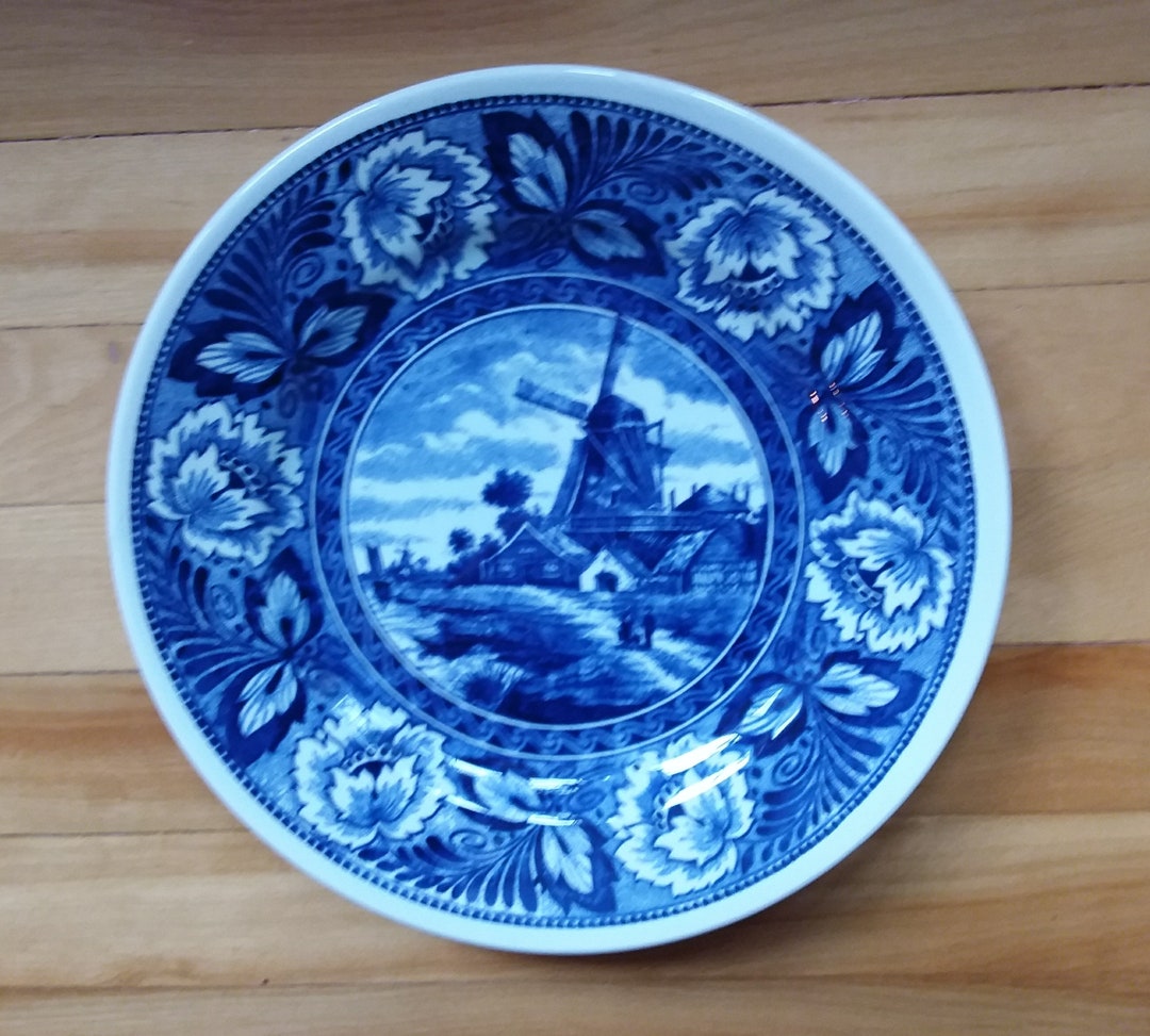 Delft Blue Windmill Collectible Wall Plate 9 Inches - Etsy
