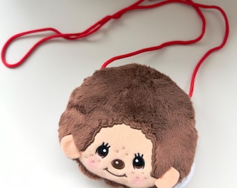 Monchhichi Plush Crossbody Coin Purse | Kawaii Monchhichi Mini Bag | Cute Shoulder Pouch | Gift for Monchhichi Lovers