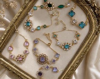 Romantic Adjustable Bracelets - Crystal & Gold Jewelry Collection