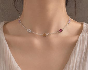 Candy Gem Choker - Romantic Crystal Necklace