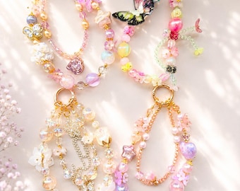 Fairy Garden Bag Charm | Pastel Crystal Handbag Charm | Luxury Kawaii Purse Accessory | Handmade