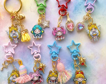Sailor Moon Inspired Bag Charm | Anime Keychain | Kawaii Purse Charm | Cute Gift for Anime Lovers