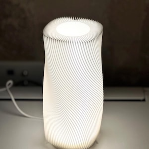 3D Printed Minimalist LED Lamp – Modern Bedside Light, Geometric Room Decor, Unique Home & Gift Decor