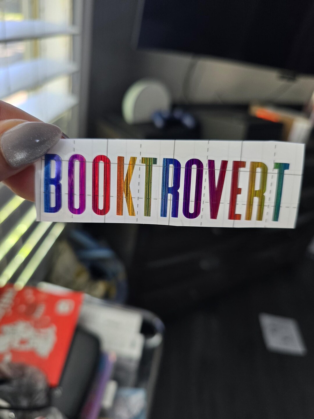 Floral Book Stack Vinyl Decal | Rainbow Holographic Sticker - Etsy
