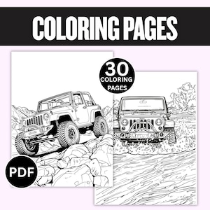 Off-Road Jeep Coloring Book – 30 Extreme 4x4 Pages (PDF)