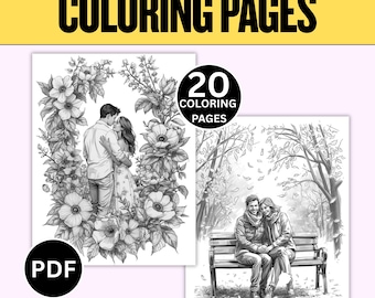 Dibujos para colorear de parejas, diseños con temática de amor (Descarga PDF)
