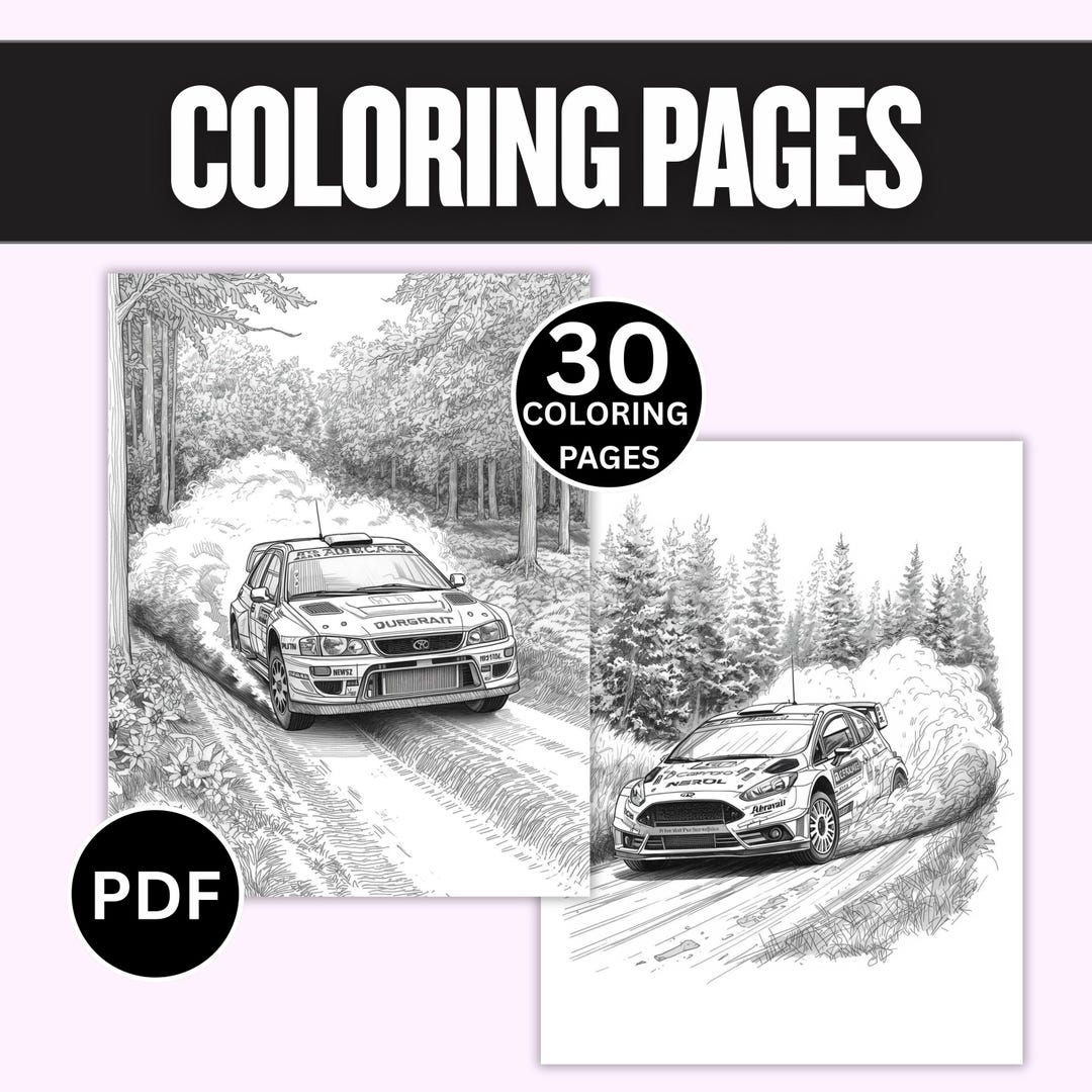 Ford Rally Car Coloring Rally Car Coloring Pages – 30 Detailed Race Car Designs (PDF Download ...