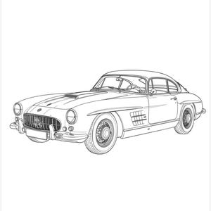 Auto-Malvorlagen | 40 Sport- und Luxuswagen-Designs | Auto-Malbuch für Kinder und Erwachsene | PDF zum Ausdrucken Bild 3